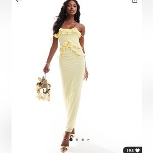 ASOS Yellow maxi ruffle dress (NWT) Size US 12